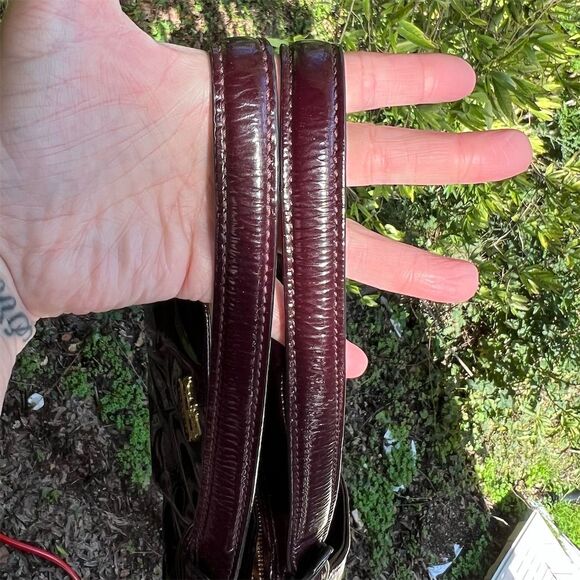 COACH Burgundy/Purple Patent Leather Madison Shoulder Bag & Wallet Set AUTHENTIC - Picture 8 of 16